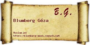 Blumberg Géza névjegykártya