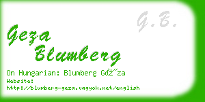 geza blumberg business card